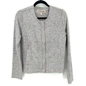 DOLAN Left Coast Collection Gray Silver Metallic Full Zip Jacket Size XS